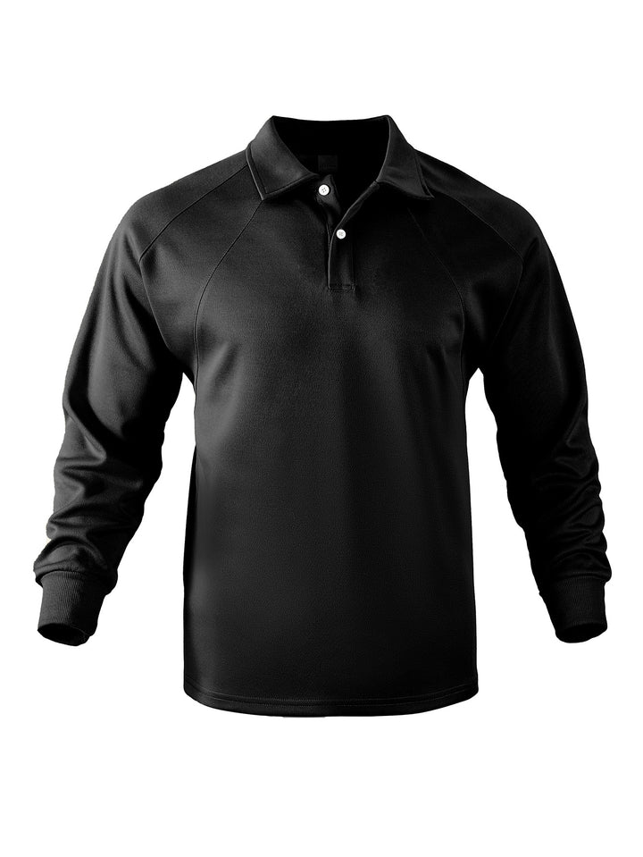 Long sleeve polo shirt for men in breathable material Lune London