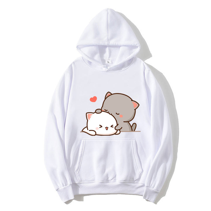 Women's hooded sweatshirt with cute cat design Chic & Stil