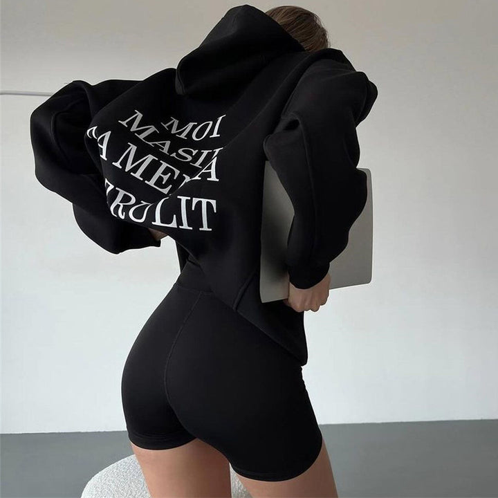 Urban hoodie for ladies with playful inscription Lune London