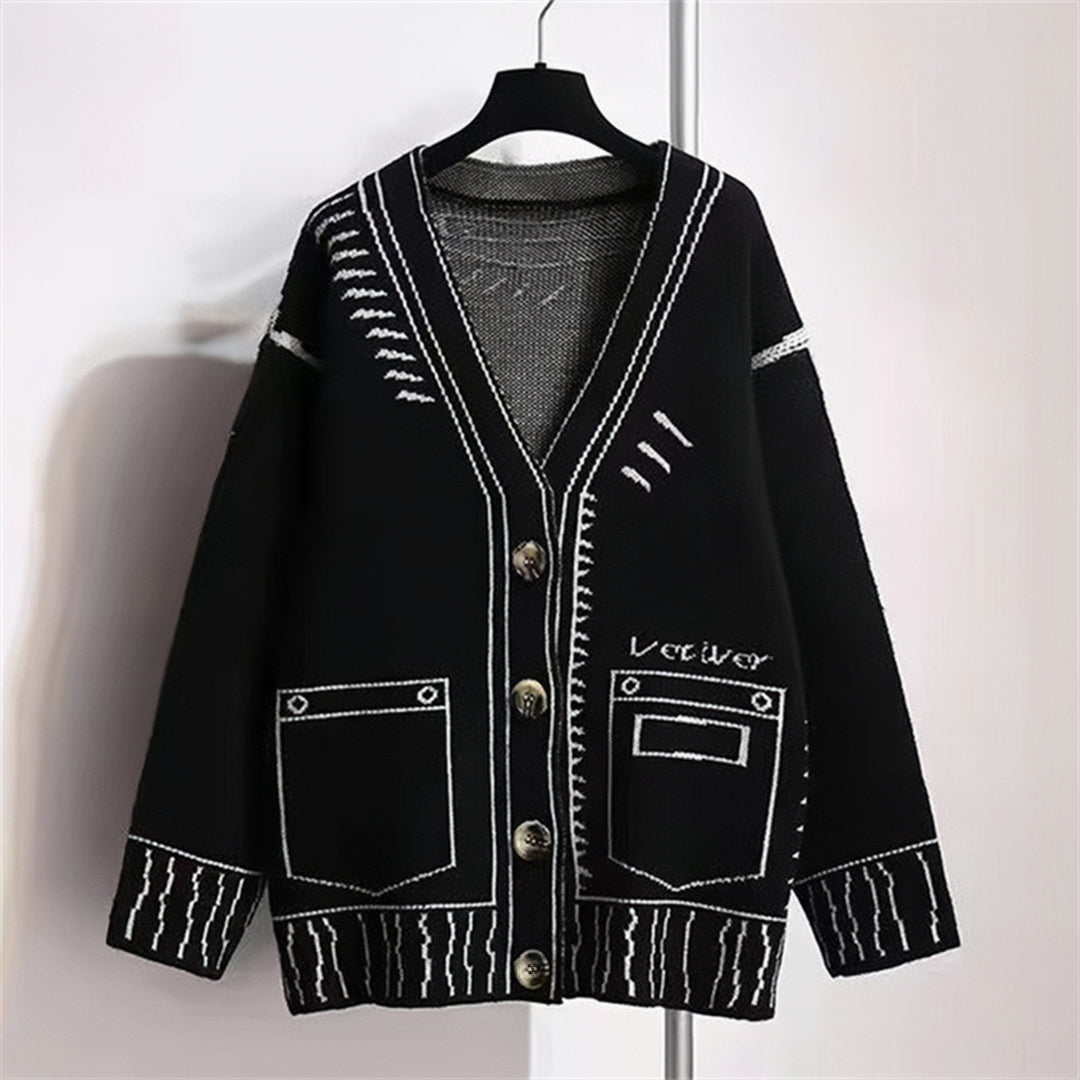 Women's knitted jacket with a creative design and high-quality buttons Lune London