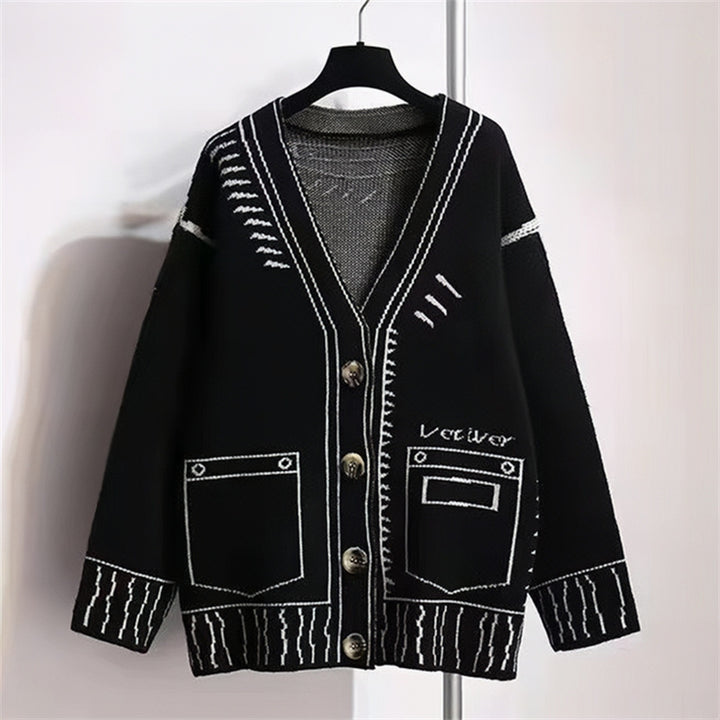 Women's knitted jacket with a creative design and high-quality buttons Lune London