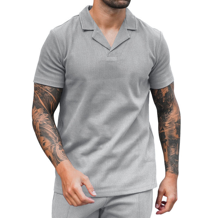 Men's short-sleeve elegant shirt with textured design Lune London