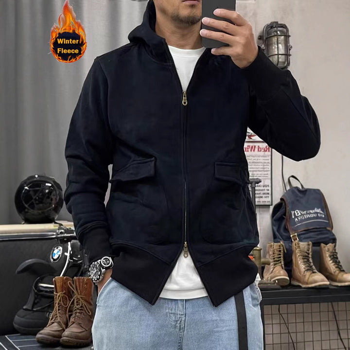 Warm fleece jacket for men with practical pockets and modern cut Lune London