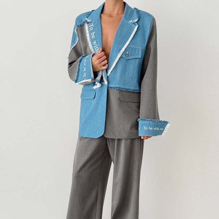 Elegant blazer for women with casual denim accents and stylish details Lune London