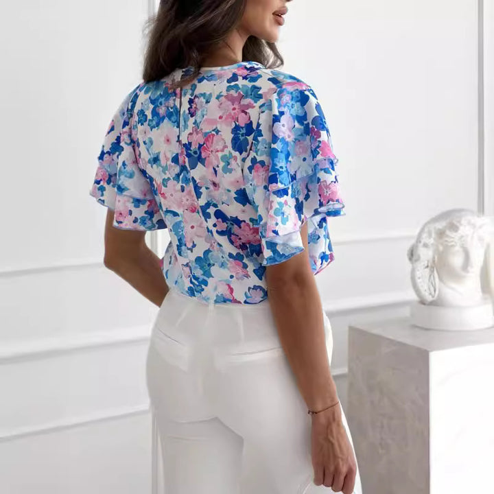 Lune London floral lace hem blouse for women