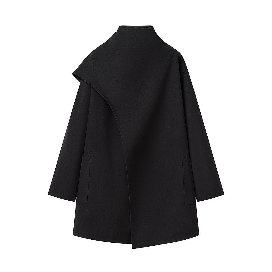 Lune London | Standing Collar Cape-Style Coat