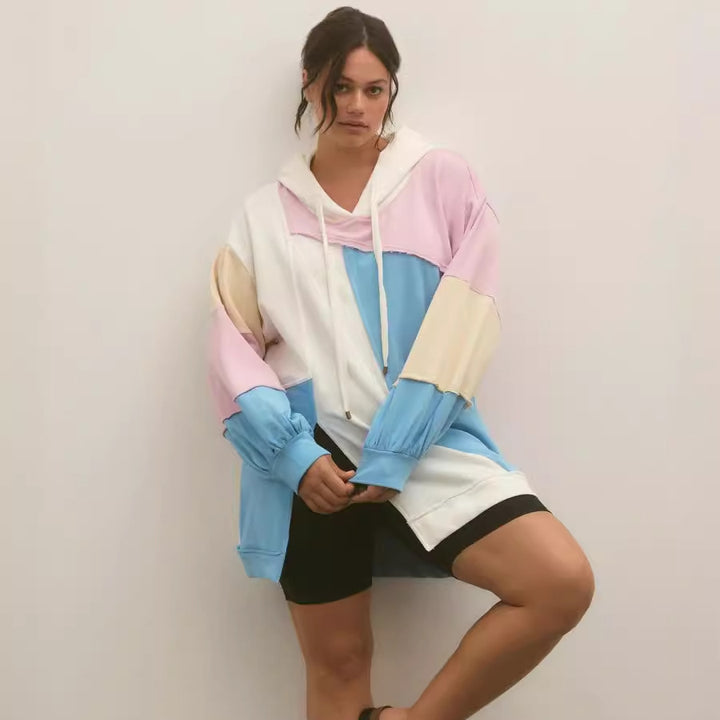 Casual hoodie for women with contrast sleeves Lune London