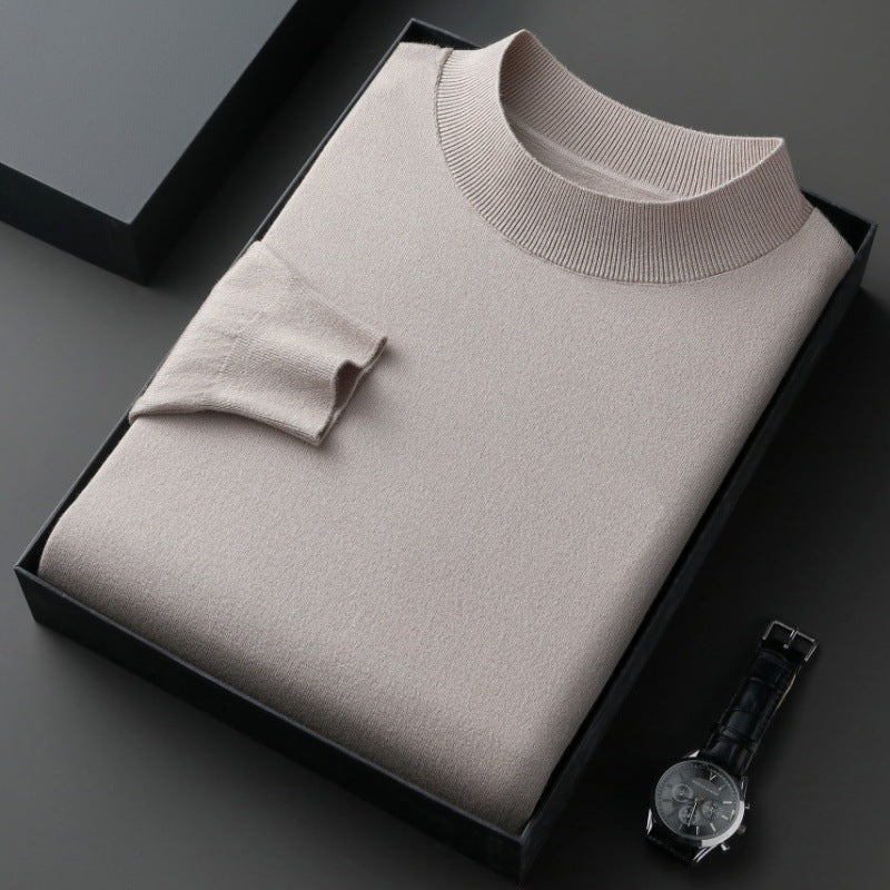 Elegant men's sweater with round neck in fine cotton blend Lune London