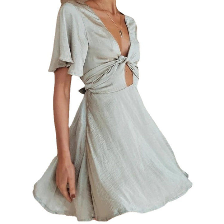 Chic Slinky Twist Mini Dress for Women
