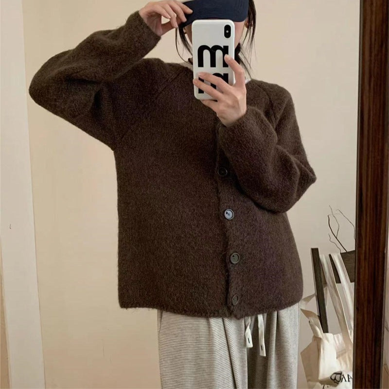 Cardigan en tricot confortable pour femme avec patte de boutonnage et coupe large Chic & Stil