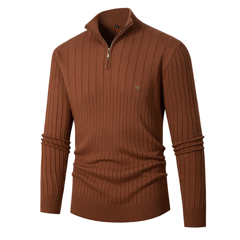 Men's trendy sweater with zipper and fine ribbed design Lune London