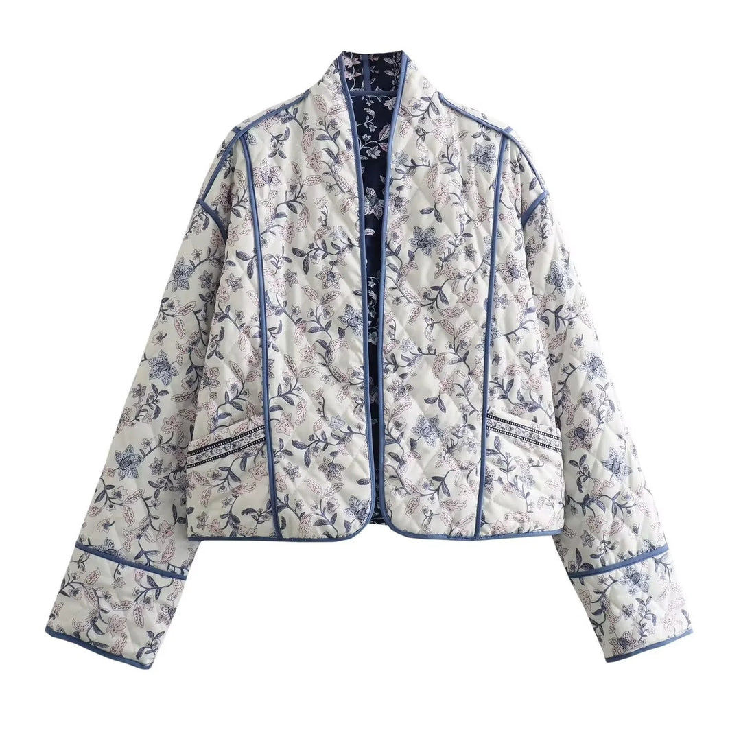 Quilted patterned jacket for ladies with elegant cut and decorative details Lune London