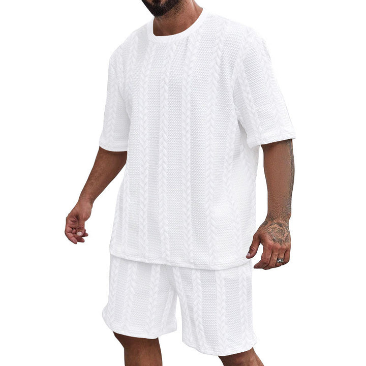 Men's comfortable knit set with cropped top and shorts Lune London