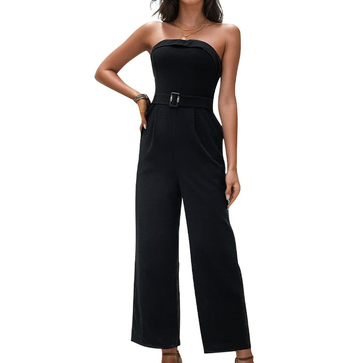 Ladies Elegant Strapless Jumpsuit Lune London