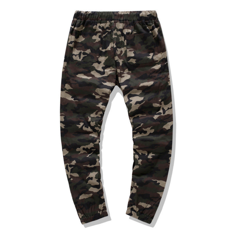 Men's cargo pants with modern camouflage design and elastic waistband Lune London