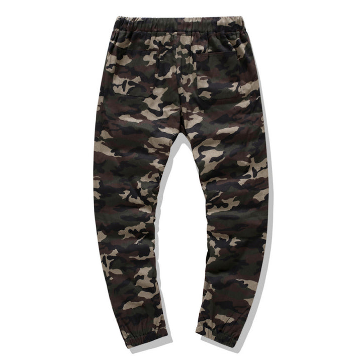 Men's cargo pants with modern camouflage design and elastic waistband Lune London