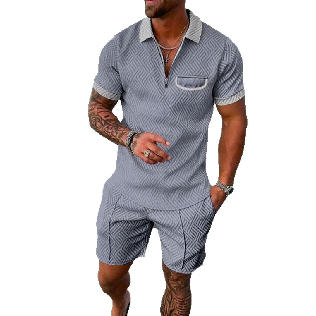 Short sleeve polo set with pattern for men and shorts Lune London