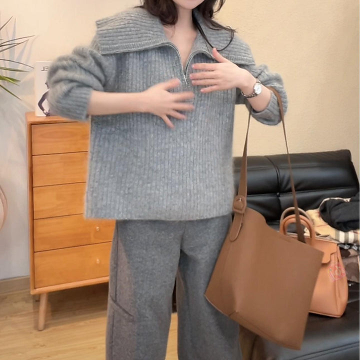 Pull en tricot pour femmes avec large encolure et coupe décontractée Chic & Stil