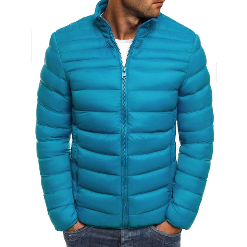Quilted jacket for men with a stand-up collar and zippered side pockets Lune London