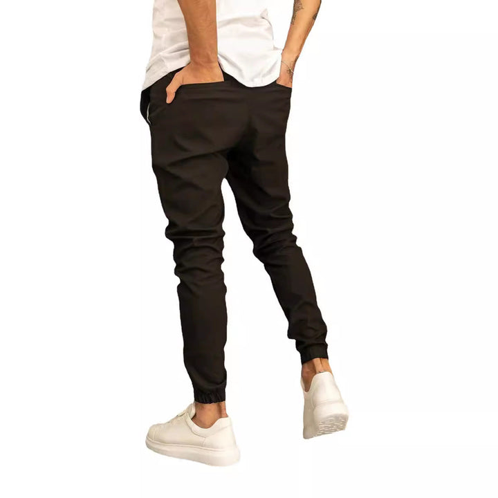 Men's Slim Fit Jogging Pants with Elastic Waistband and Practical Side Flap Pockets Lune London