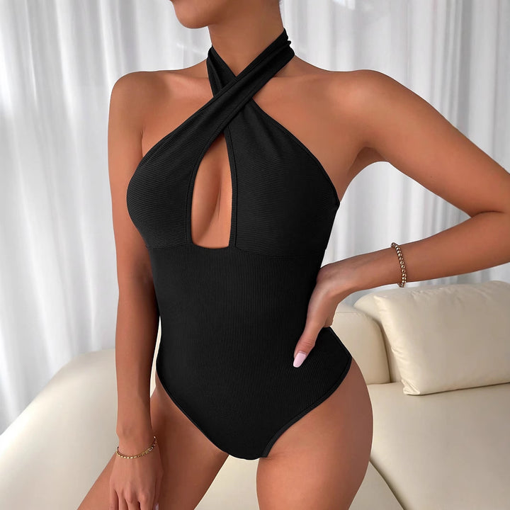 Body for women with deep V-neck and crossed design Chic & Stil