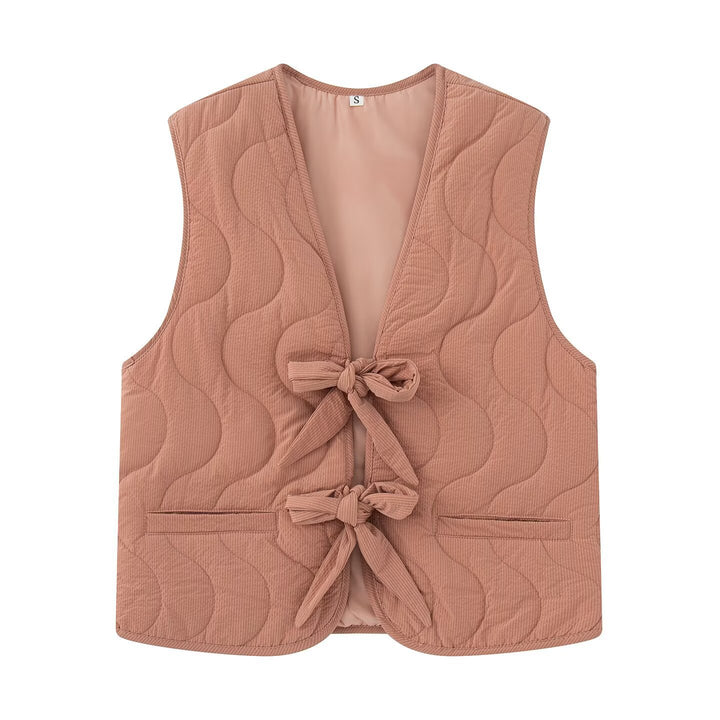 Women's quilted gilet with practical tie belt Lune London