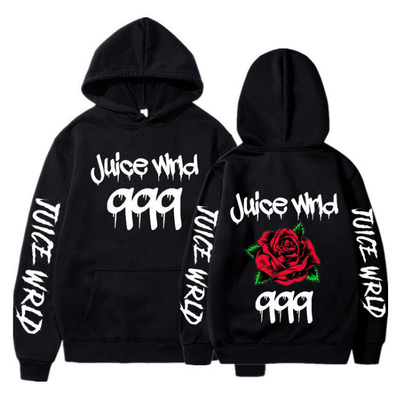 Women’s hoodie with striking graphic design and romantic rose motif Lune London
