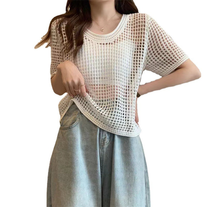 Women's mesh swimsuit top in a casual chic style