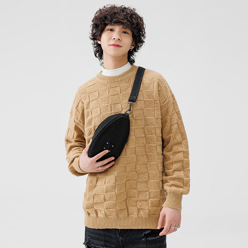 Trendy men's sweater with textured surface Lune London