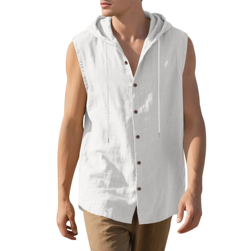 Men's tank top with hood in lightweight fabric Lune London