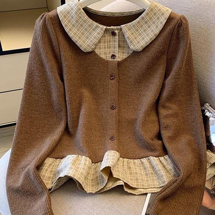 Pull en tricot à la mode pour femmes avec détails de chemise Chic & Stil