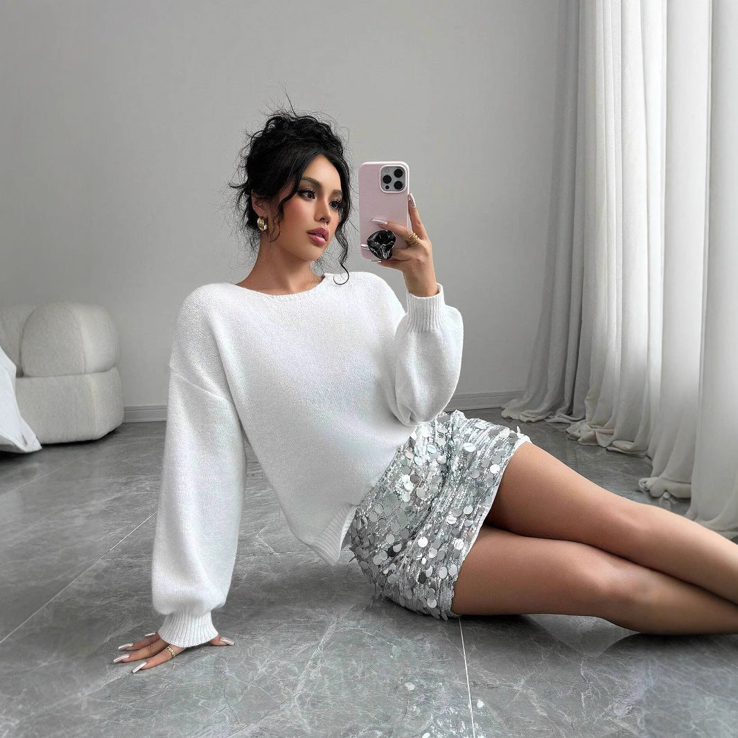 Women trendy knit sweater with luxurious bow details Lune London