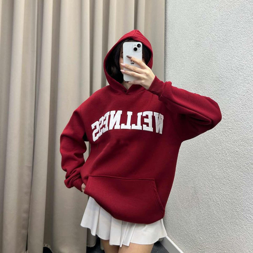 Ladies Hoodie with large logo and kangaroo pocket Lune London
