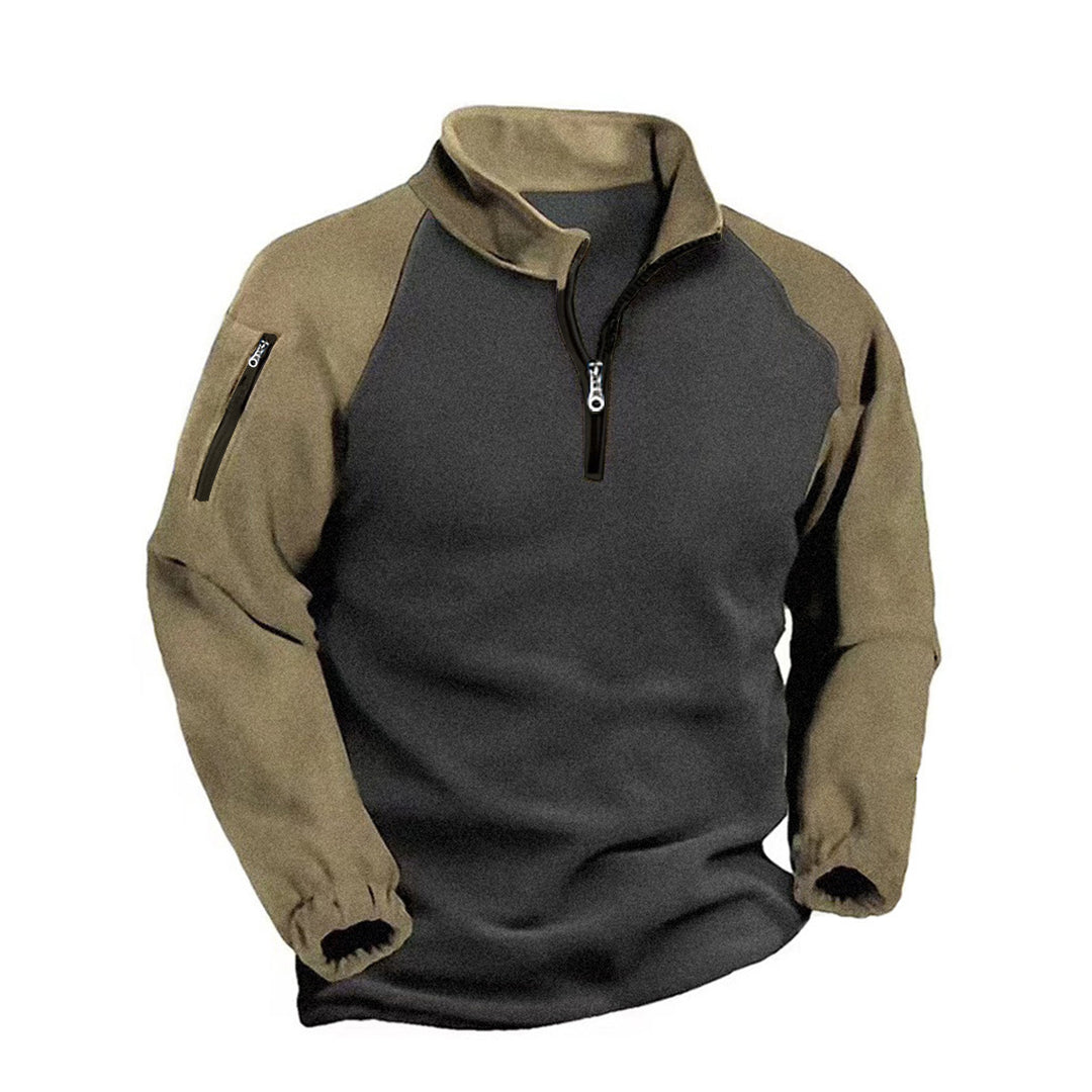 Functional fleece jacket for men with high collar and zipper Lune London