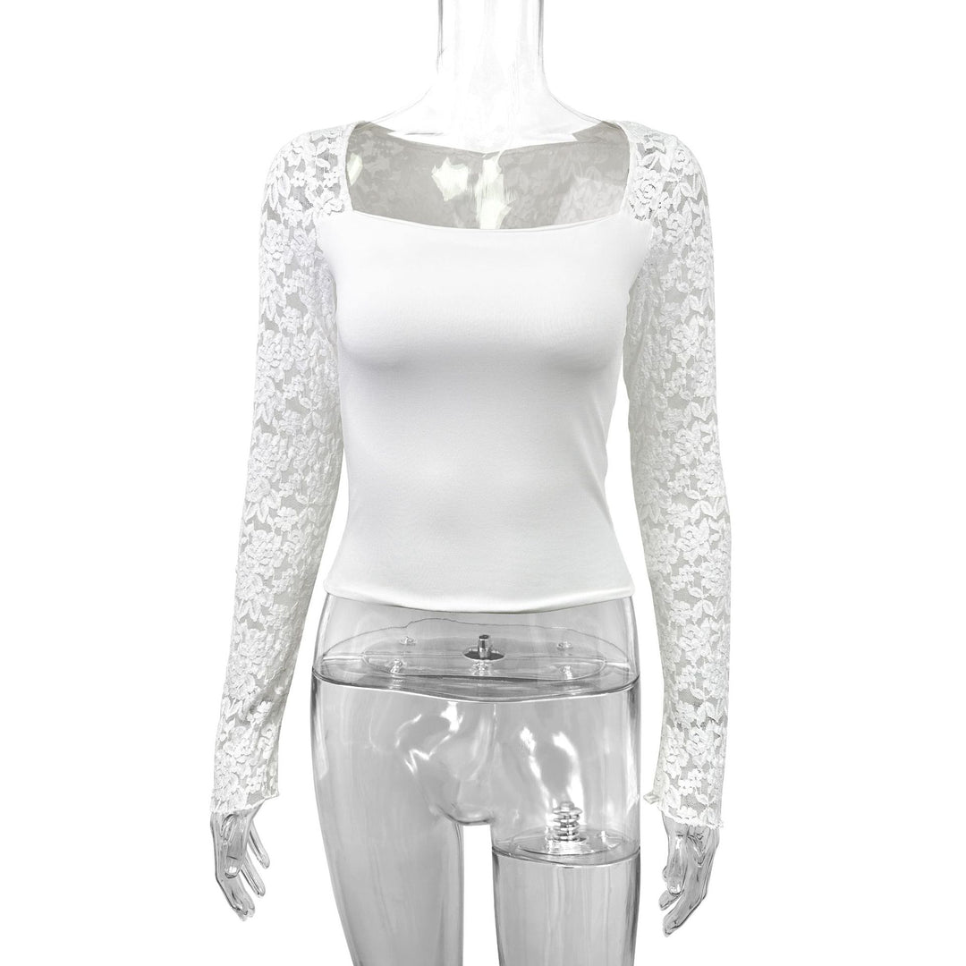 Ladies lace top with long sleeves and fitted cut Lune London