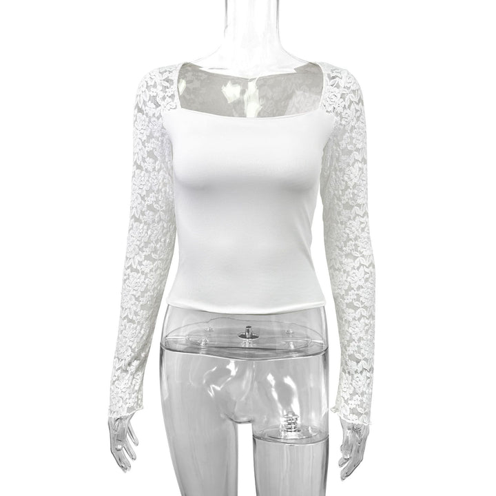 Ladies lace top with long sleeves and fitted cut Lune London