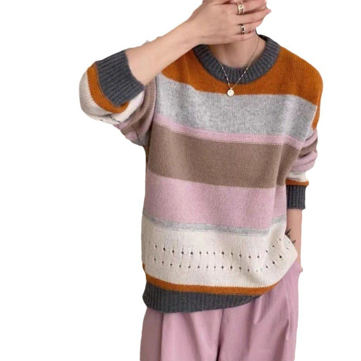 Women's thick knit sweater with casual stripes Lune London