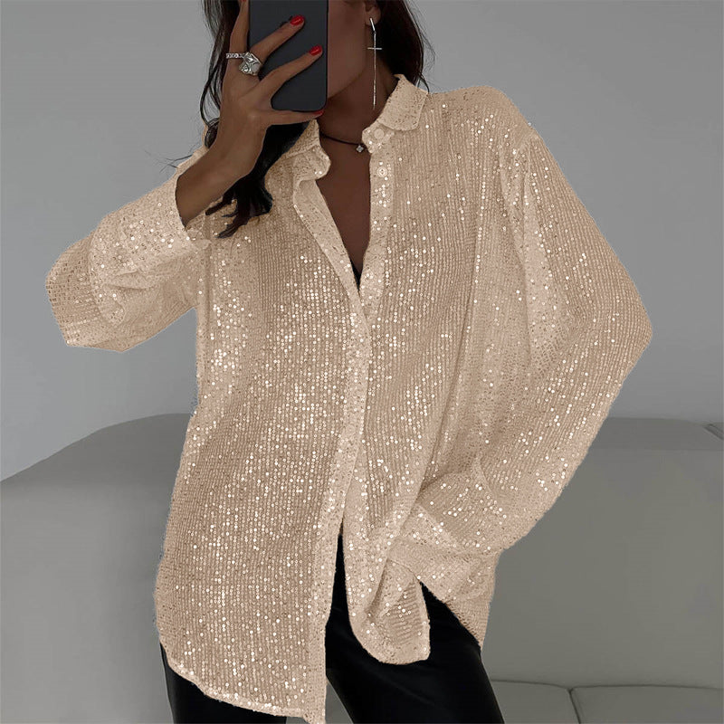 Women's Glittering Plus Size Blouse Lune London