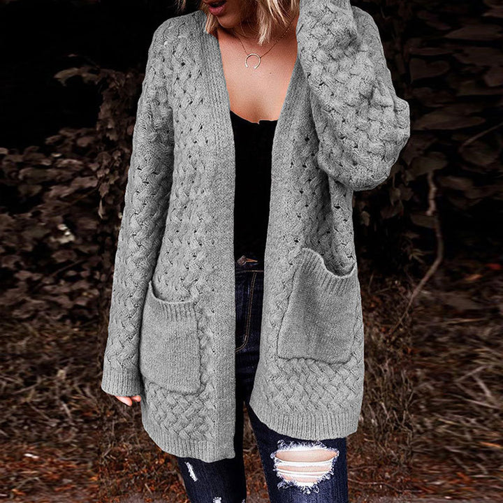 Cardigan pour femmes avec motif texturé et poches pratiques Chic & Stil