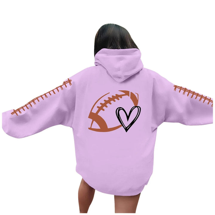 Sweat à capuche pour femmes avec motif de football créatif et coupe décontractée Chic & Stil