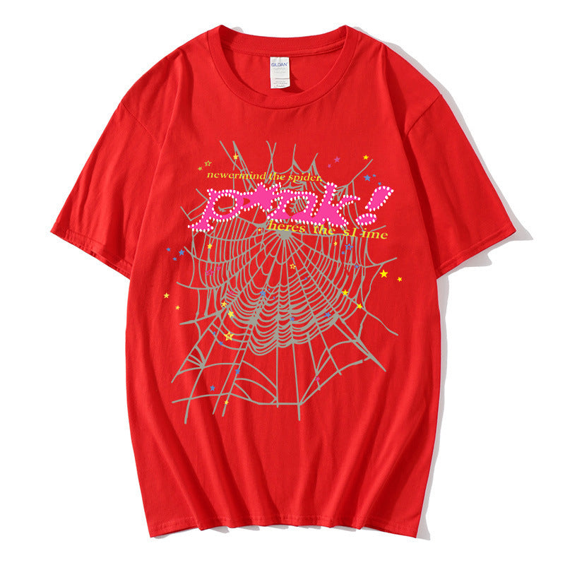Women's casual T-shirt with creative spider web design Chic & Stil
