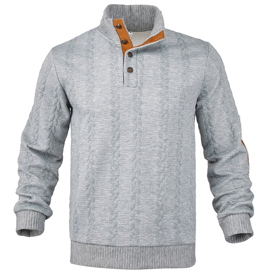Trendy knit sweater for men with button placket and contrasting details Lune London