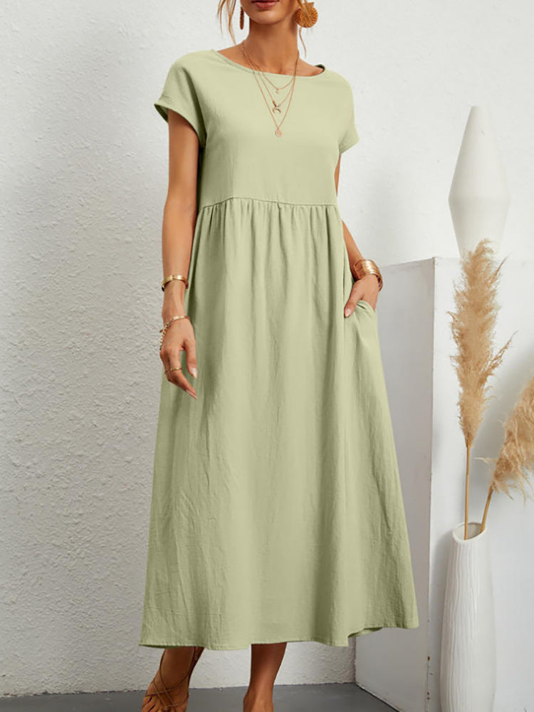 Women’s Midi Dress with Casual Cut and Side Pockets Lune London