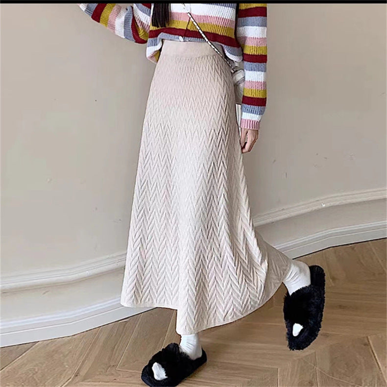Maxi skirt for women with zigzag pattern and high waist Lune London