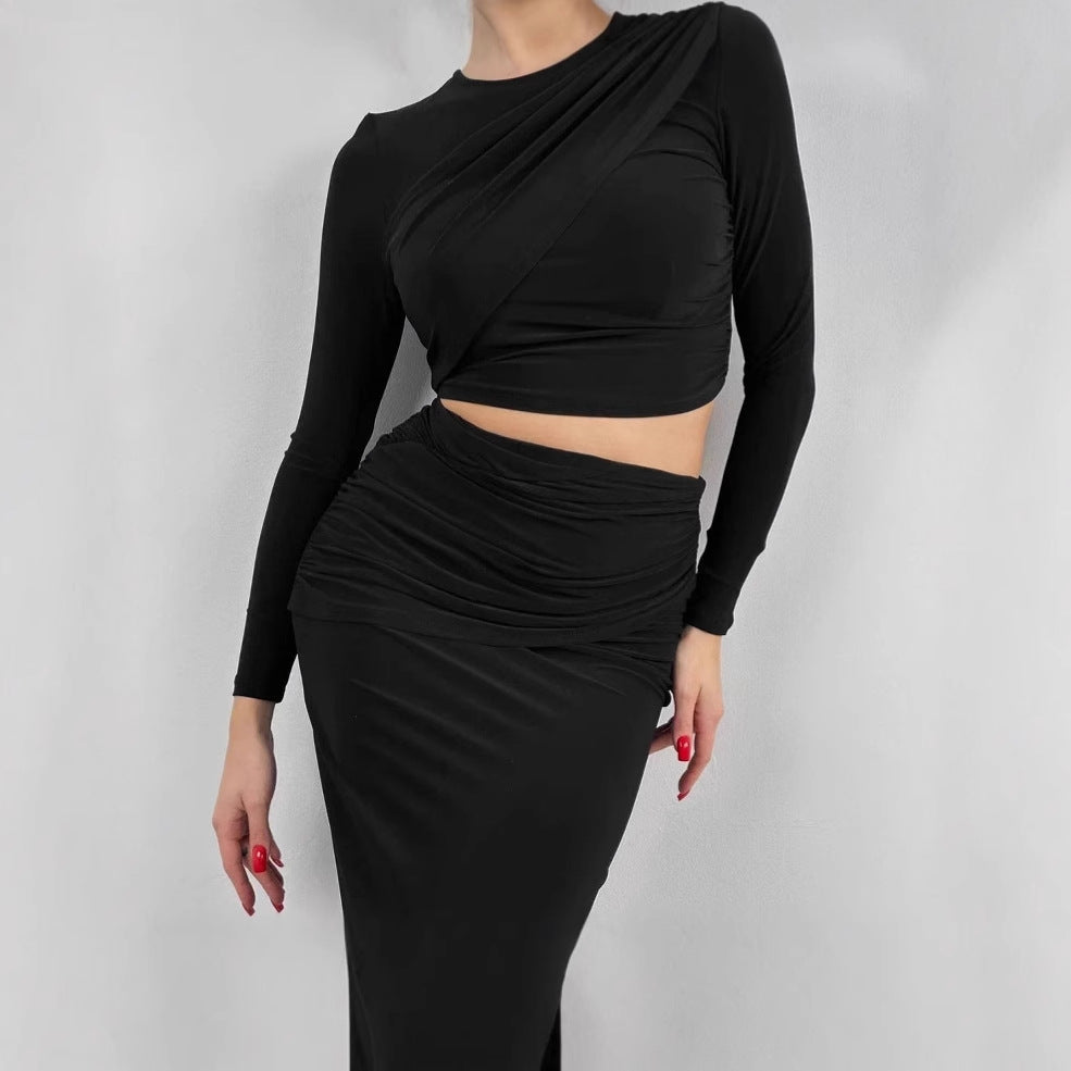 Ladies Elegant Wrap Dress with Long Sleeves and Fitted Cut Lune London