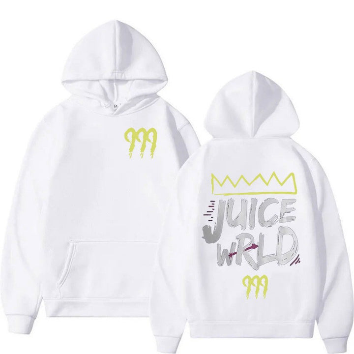 Women's hoodie with modern kangaroo pocket design and striking graphic print Chic & Stil