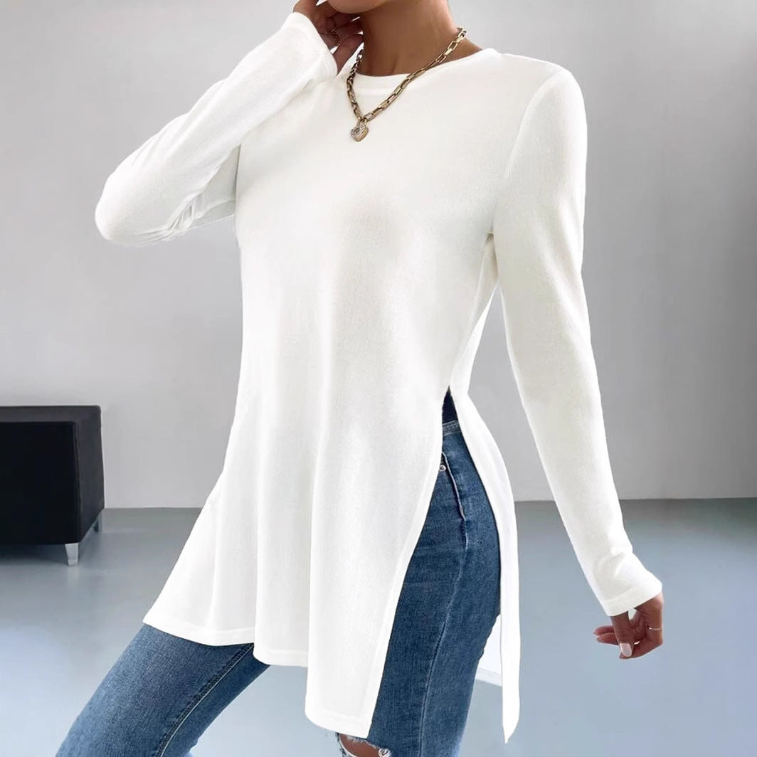 Ladies Long top with side slits and elegant cut Lune London