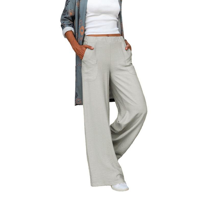 Loose summer pants for women with elastic waist and practical pockets Lune London