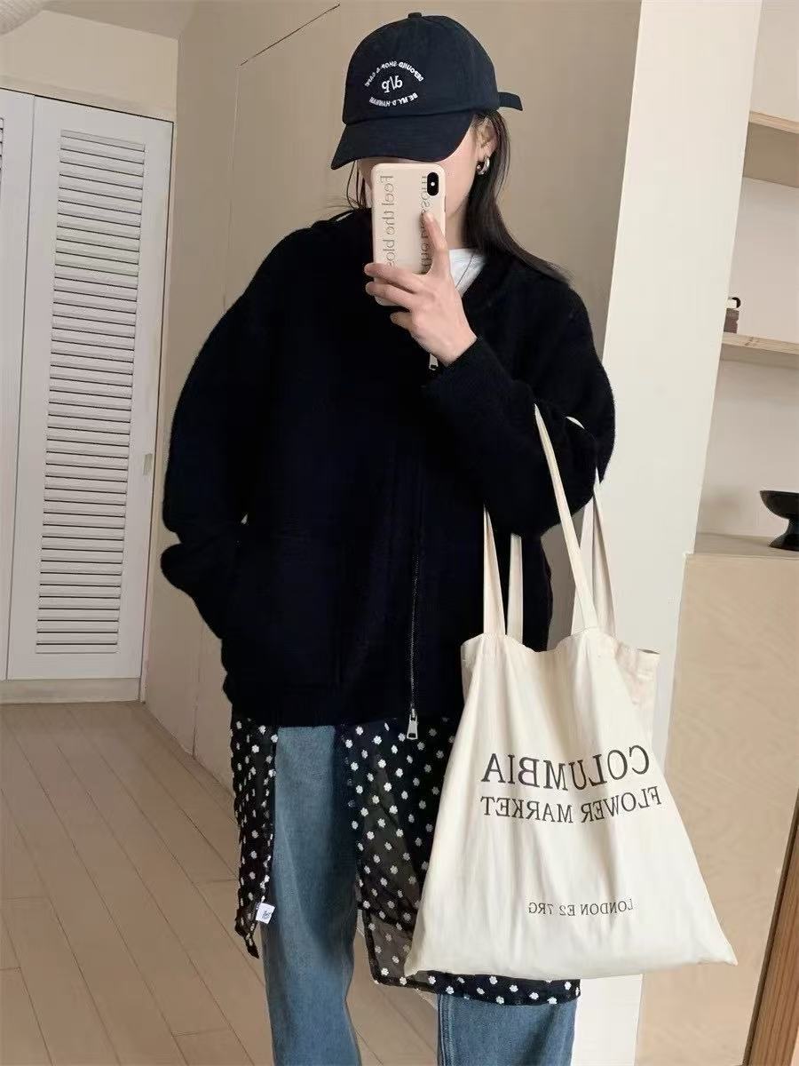 Ladies Casual Oversized Knit Vest with Hood and Pockets Lune London