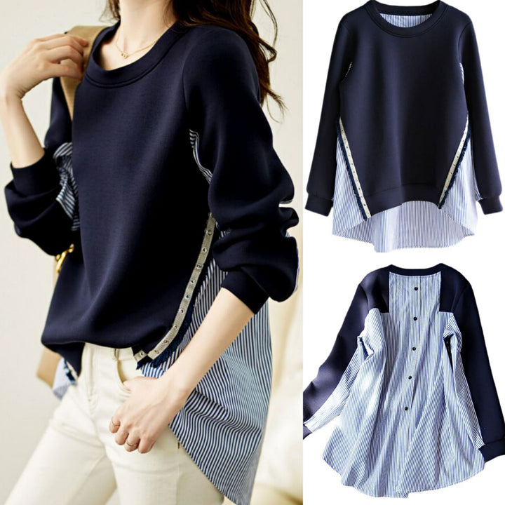 Casual women's sweatshirt with a unique layered design and contrasting details Lune London